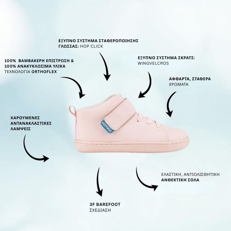 Παιδικά Παπούτσια Hightop - Ροζ (Μεγέθη 24-32)