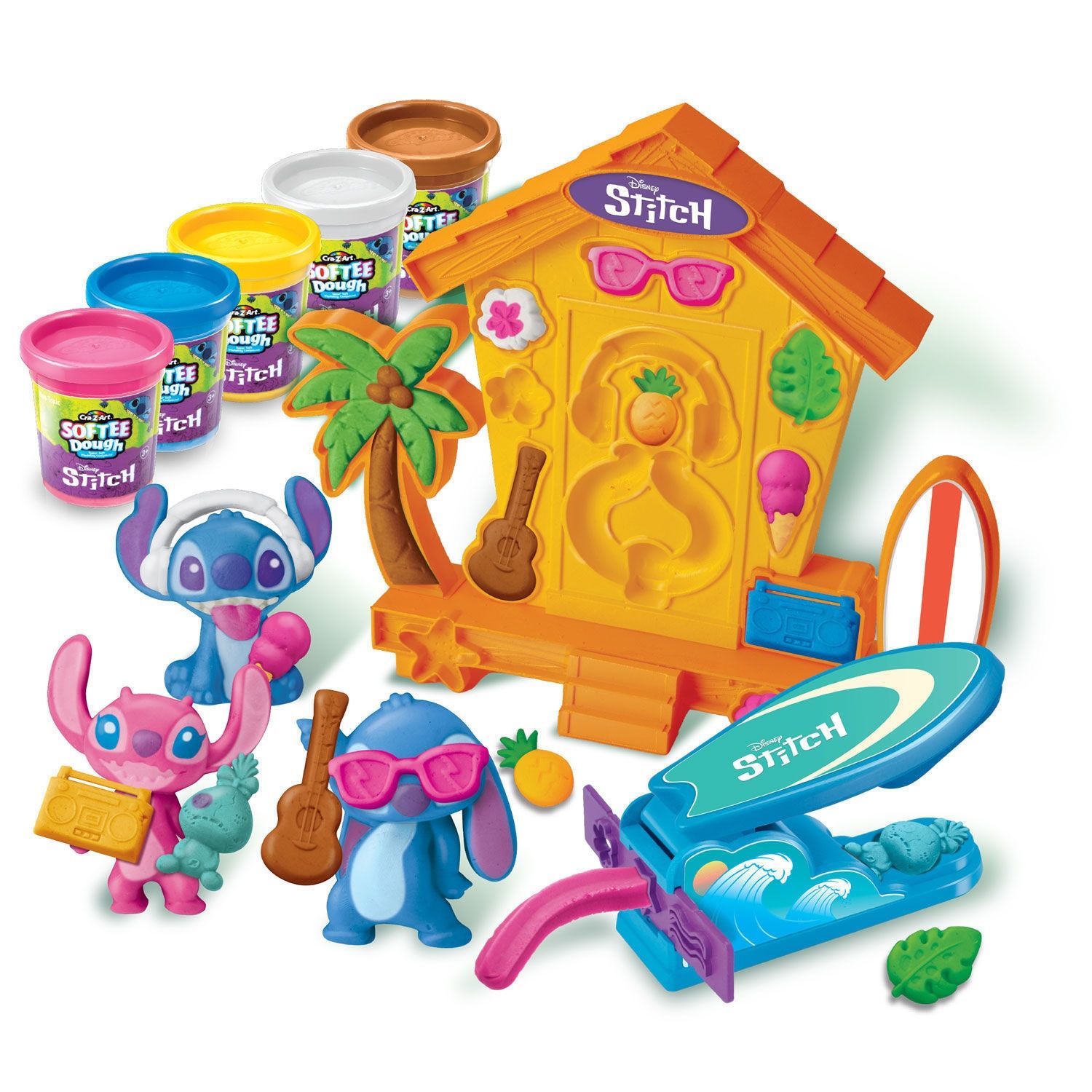 Cra-Z-Art Softee Dough Stitch - Σετ Μαλακής Πλαστελίνης με Καλούπια Για Φιγούρες Stitch Lexibook CRDOUGH50D