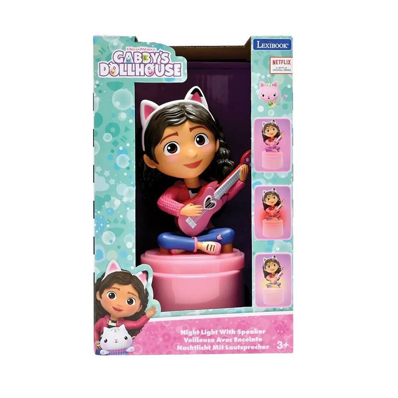 3D Φως Νυκτός Gabby's Dollhouse με Απαλό Λευκό Φωτισμό - LED Παιδικό Φωτάκι Ροζ - Lexibook NLJ01GDH