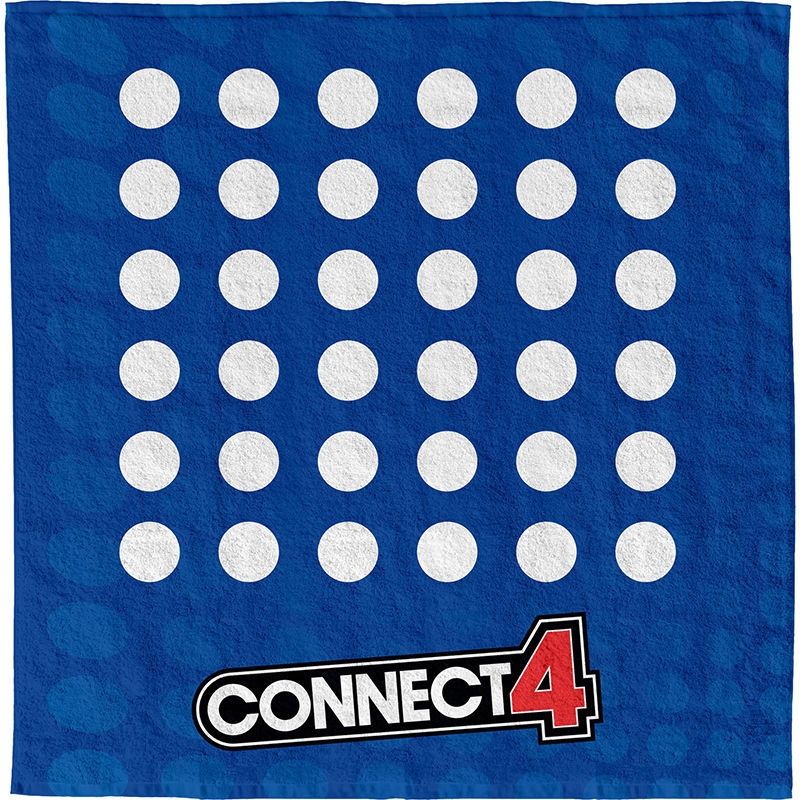 Πετσέτα Θαλάσσης Connect 4 Towel Games – Επιτραπέζιο Παραλίας με Μάρκες & Σακίδιο (6+ ετών)