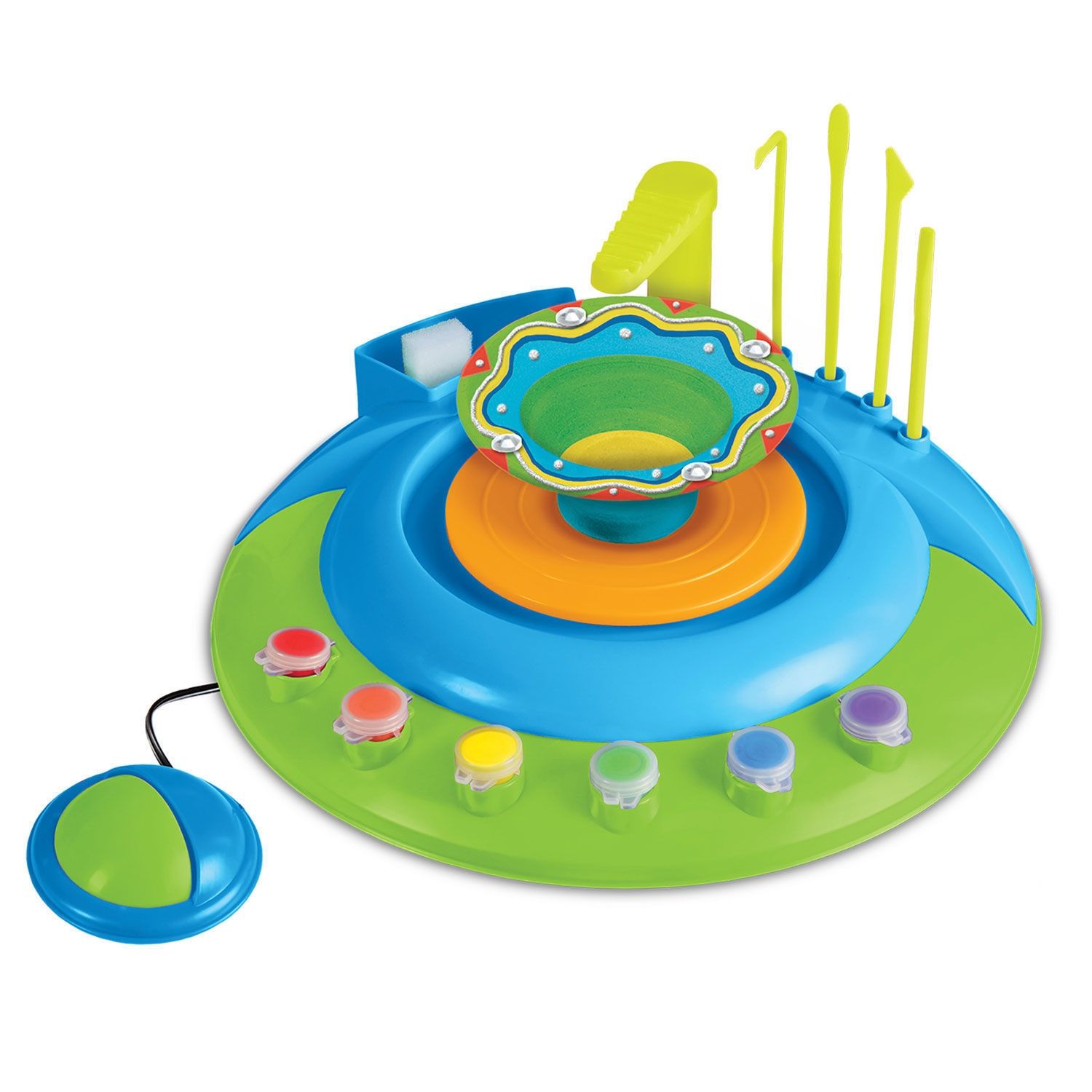 Cra-Z-Art Motorized Pottery Wheel - Ηλεκτρικός Τροχός Κεραμικής με Ποδοδιακόπτη & Αξεσουάρ - 5+ Ετών Lexibook CRPOT1