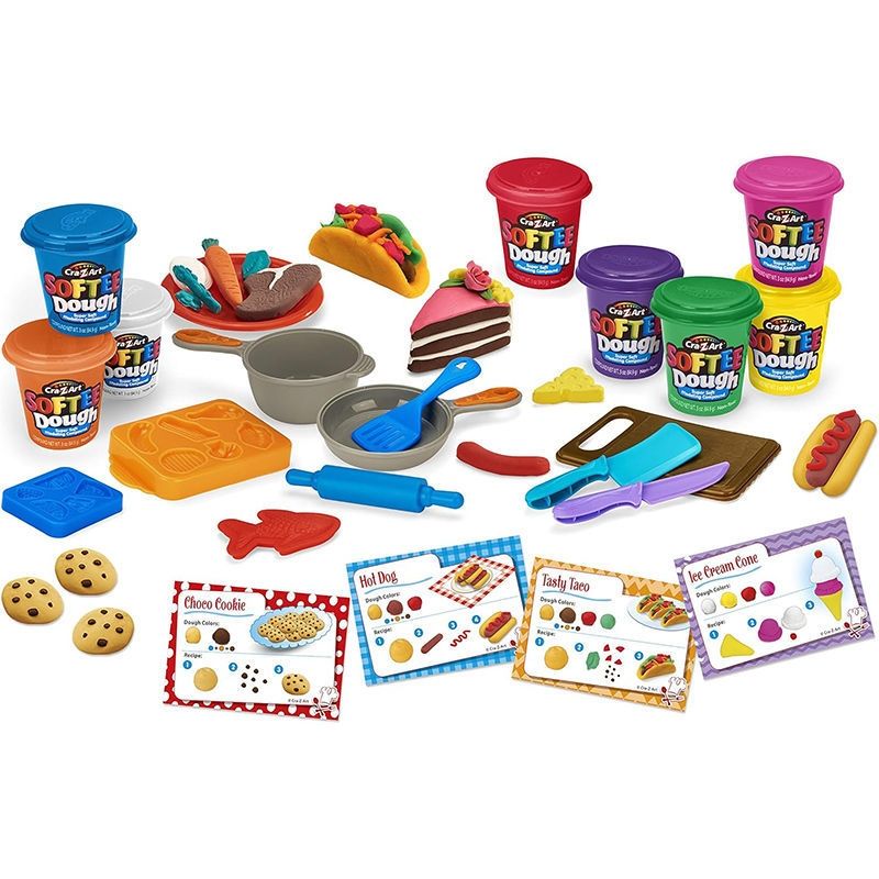 Cra-Z-Art Softee Dough Super Chef Set - Μαλακή Πλαστελίνη με 50+ Αξεσουάρ Κουζίνας - 3+ Ετών Lexibook CRDOUGH16