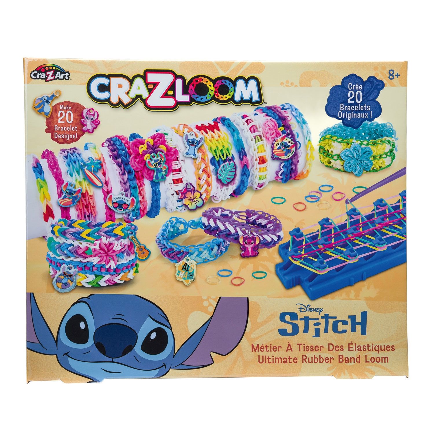 Cra-Z-Loom Disney Stitch Ultimate Rubber Band Loom - Αργαλειός Βραχιολιών με 1200 Λαστιχάκια & 20 Γούρια (8+ Ετών) Lexibook CRLOOM9D