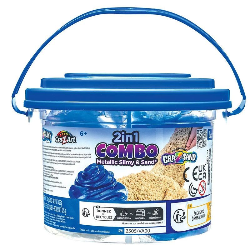 Cra-Z-Art Slimy Sand Combo - Κουβαδάκι 2 σε 1 με Μεταλλικό Slime & Άμμο Lexibook CRSLIM7