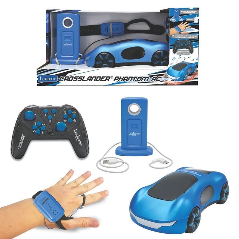 Crosslander® Phantom - Επαναφορτιζόμενο RC Αγωνιστικό Αυτοκίνητο με Καπνό, Φώτα & Gesture Control - Lexibook RC65