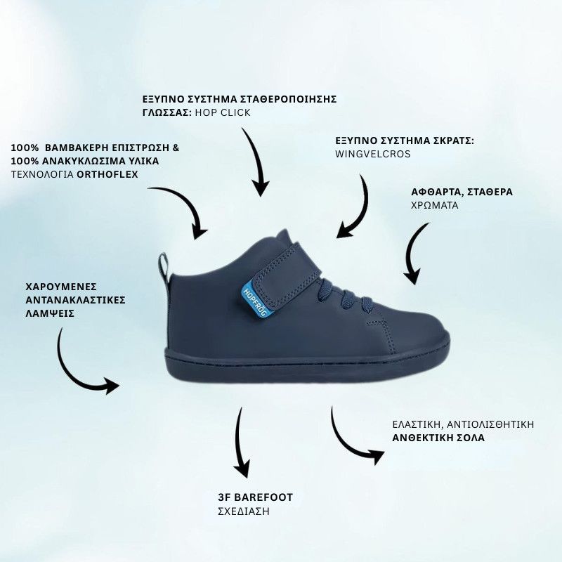Παιδικά Παπούτσια Hightop - Μπλέ (Μεγέθη 24-32)
