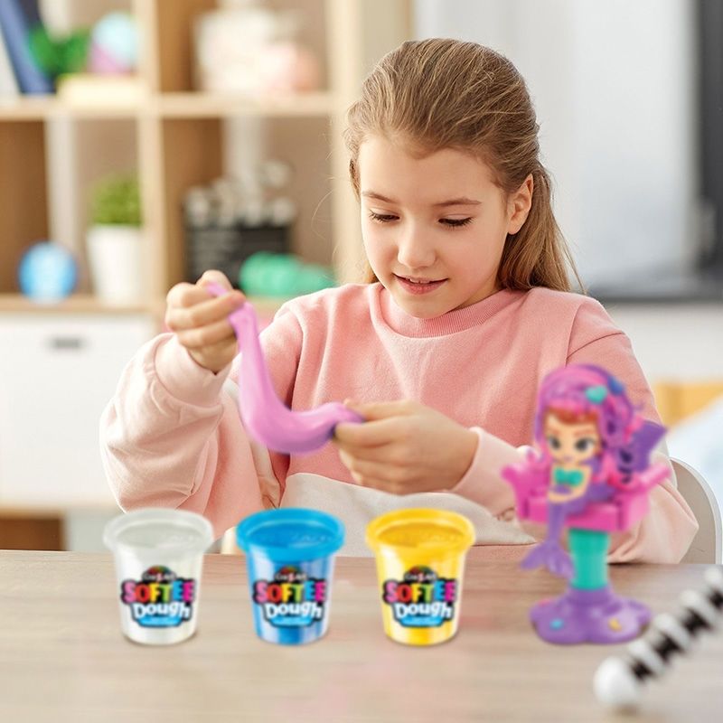 Cra-Z-Art Softee Dough Mermaid Stylin' Salon - Κομμωτήριο Γοργόνων με Πλαστελίνη Γκλίτερ (3+ Ετών) Lexibook CRDOUGH12