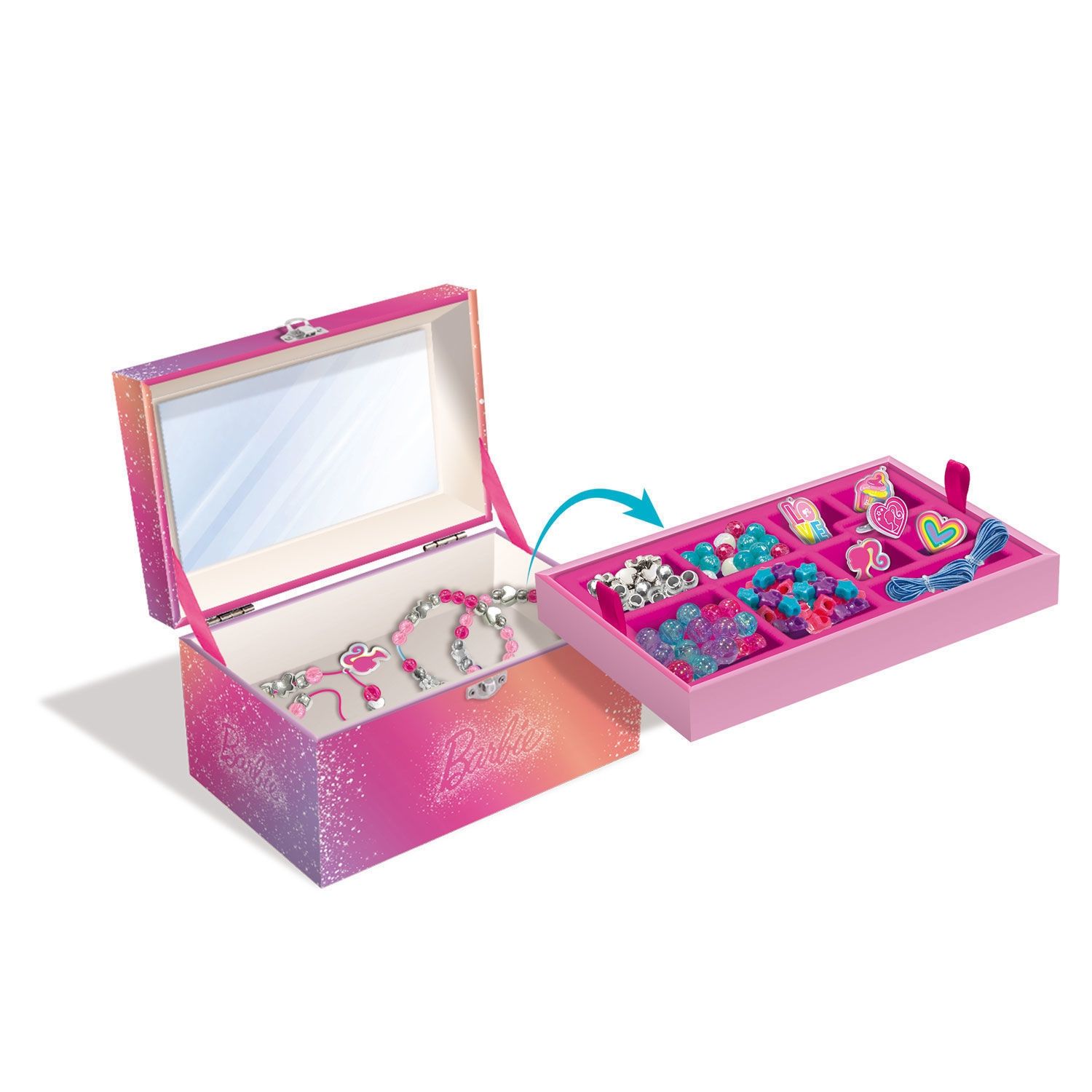Barbie Bijoux Κοσμηματοθήκη Lisciani - Σετ Δημιουργίας Κοσμημάτων με 150 Χάντρες 5+ Ετών 112036