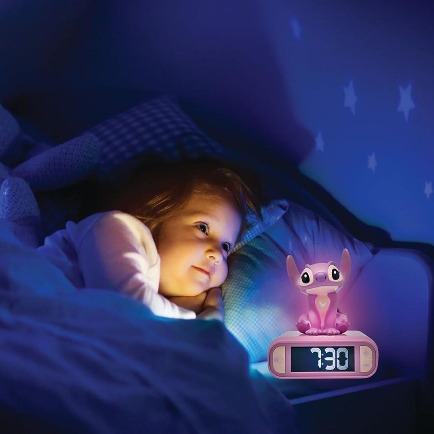 Μαγικό Παιδικό Ξυπνητήρι Disney Angel Stitch με 3D Νυχτερινό Φως & Ηχητικά Εφέ - Εκπαιδευτικό Ρολόι - Lexibook RF.RL800D1
