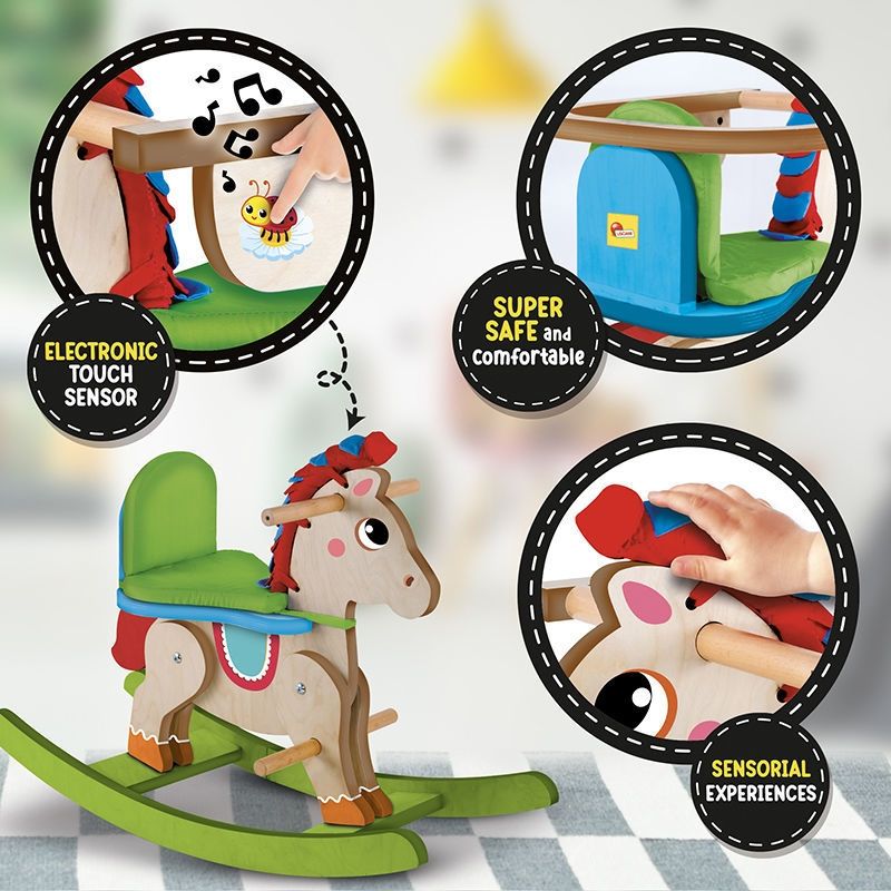 Ξύλινο Κουνιστό Αλογάκι Montessori "My Baby Pony" με Ήχους & Ασφάλεια (12–36 μηνών) Lisciani 107322