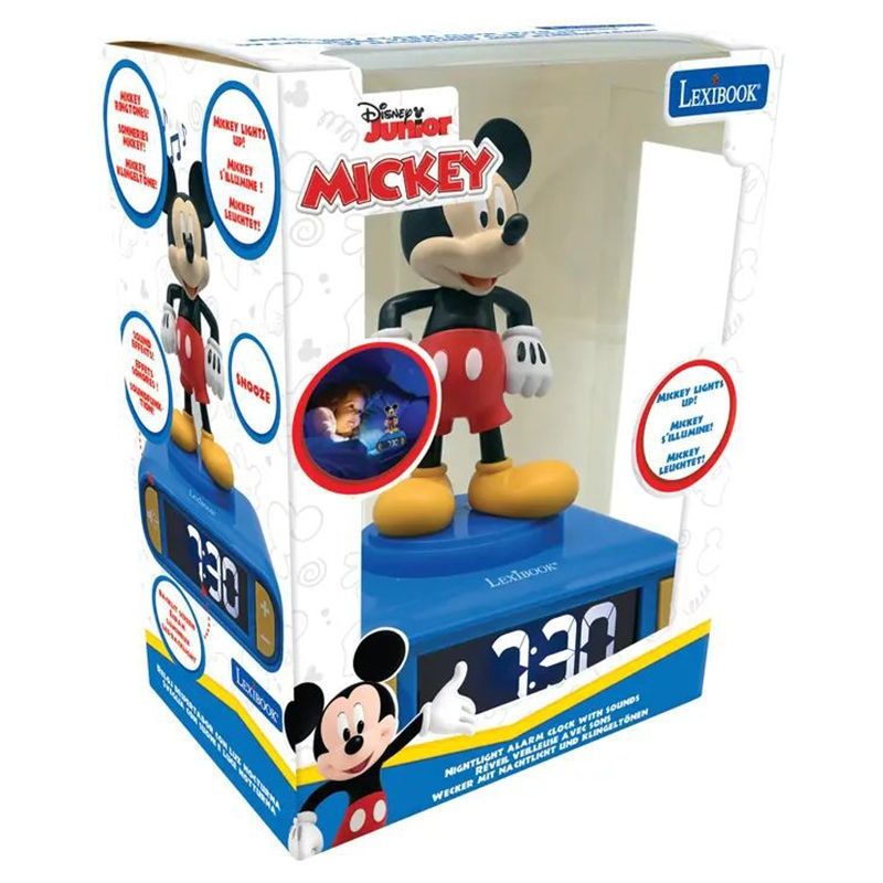 Παιδικό Ξυπνητήρι Mickey Mouse με 3D Φως Νυκτός & Ήχους Disney Lexibook RL800MCH